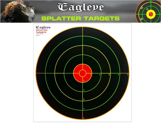 Eagleye 20 Pack Splatter Shooting Paper Targerts Heavy Card - 12 Inch #Eet12hc-20