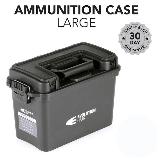 Evolution Gear Large Ammunition Case Weatherproof Ammo/ Dry Box - Black #ac_Large_B