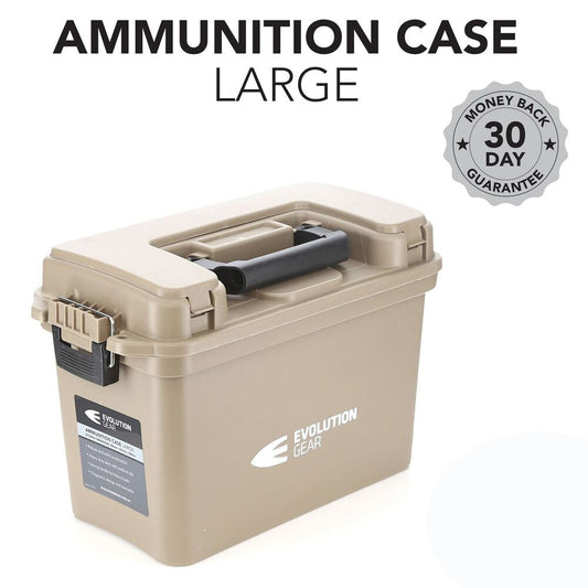 Evolution Gear Large Ammunition Case Weatherproof Ammo/ Dry Box - Desert Tan #ac_Large_Dt