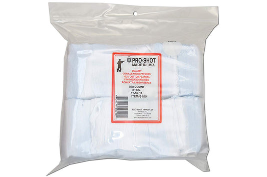 Pro Shot 250Pcs Cotton Patches For Shotgun 12-16Ga