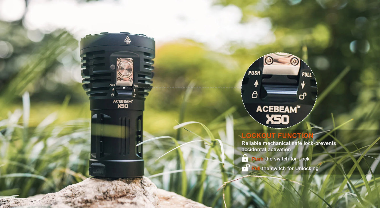 Acebeam Acebeam Multipurpose Handheld Searchlight - Super Powerful 40000 Lumen Rechargeable Led #x50 Yellow Green
