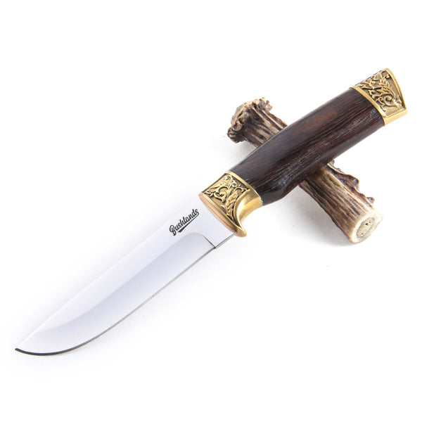Bushlands Fixed Blade Hunting Knife - 5 Inch Blade Wenge Handle #290