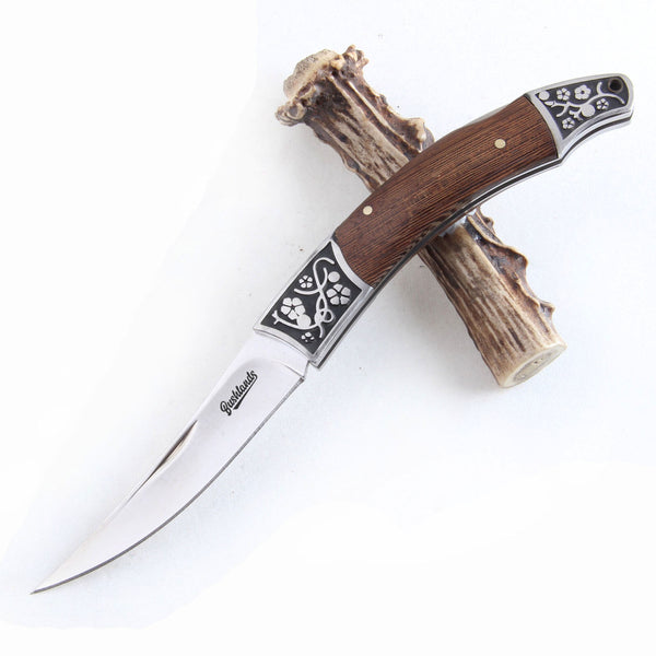 Bushlands Lockable Folding Knife With Wenge Handle - For Skinning Fishing #619F