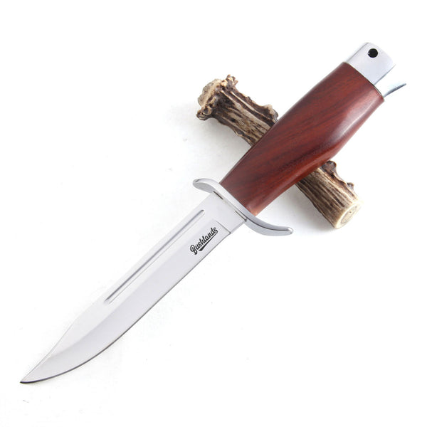 Bushlands 6 Inch Fixed Blade Hunting Bowie Knife - With Rosewood Handle #1882