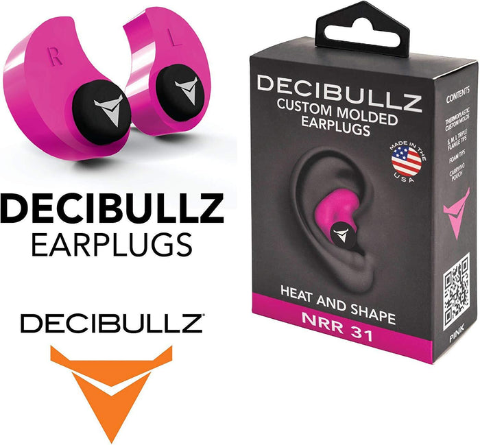 Decibullz Decibullz Custom Molded Earplugs Nrr 31Db Pink Dark Slate Gray