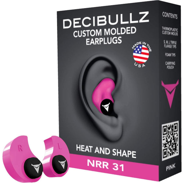 Decibullz Custom Molded Earplugs Nrr 31Db Pink