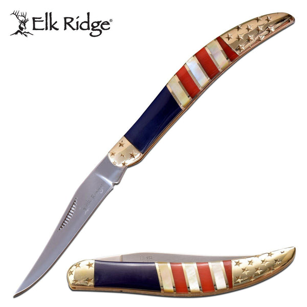 Elk Ridge Toothpick Fine Edge Folding Knife - 5.25 Inches Overall Resin Handle #er-952Af