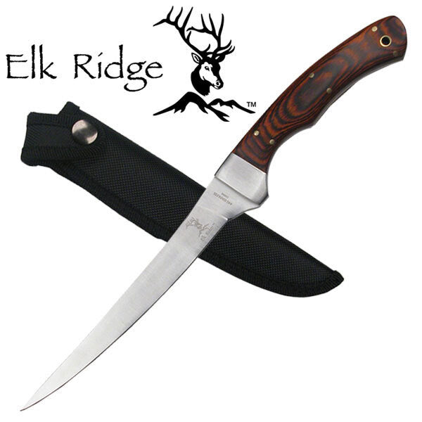 Elk Ridge Fillet Knife With Pakkawood Handle - 12.25 Inch Overall #er-028