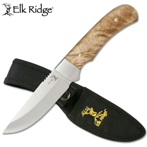 Elk Ridge Hunting Drop Point Half Serrated Fixed Blade Knife - 8 Inch Overall W Sheath #er-107
