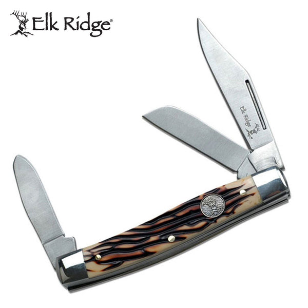 Elk Ridge Hunting Pocket Folding Gentleman's Stockman Knife - 3 Blades #er-323Iss