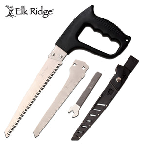 Elk Ridge Elk Ridge 14 Inch Camping Hand Saw W Extra Blade - Black W Sheath #er-Saw004Bk Light Gray