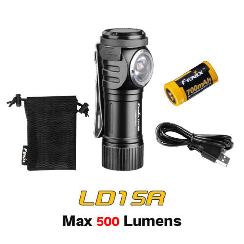 Fenix 500Lumens Right Angled Led Magnetic Flashlight Working Light - Rechargeable Battery Included #ld15R