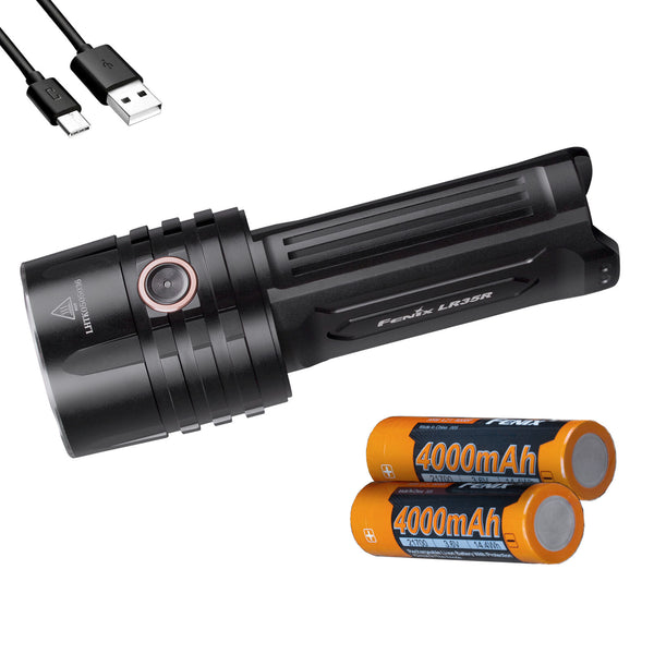 Fenix 10000 Lumens Led Rechargeable Long Throw Flashlight Torch - Usb Batteries Included #lr35R
