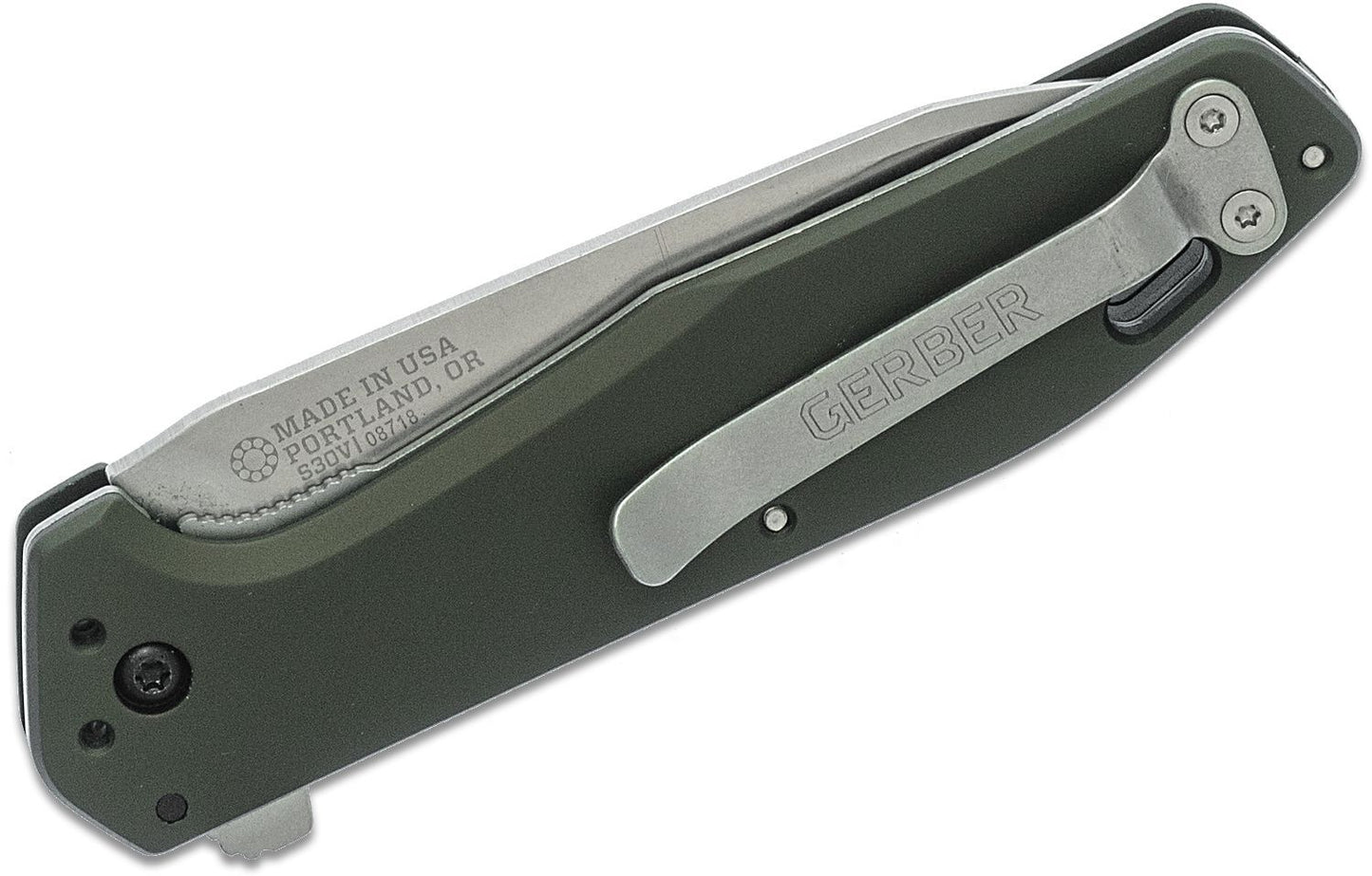 Gerber Gerber Fastball Folding Knife Green Aluminum Handles - 3 Inch S30V Stonewashed Wharncliffe Blade #30-001610 Dark Slate Gray