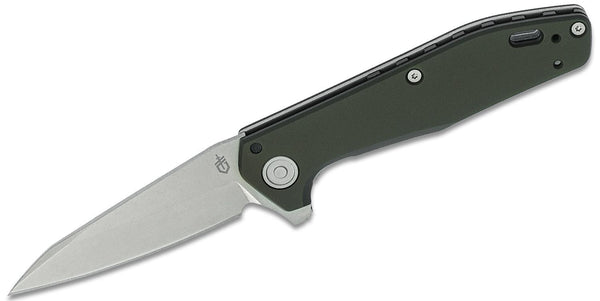 Gerber Fastball Folding Knife Green Aluminum Handles - 3 Inch S30V Stonewashed Wharncliffe Blade #30-001610