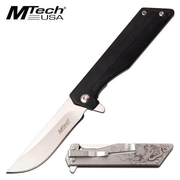 Mtech Drop Point Fine Edge Blade Folding Knife - 7 Inches Overall G10 Handle #mt-1160Ld
