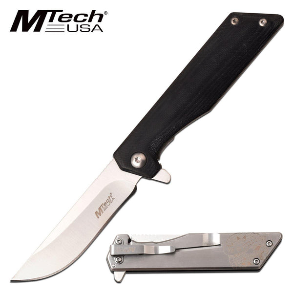 Mtech Drop Point Fine Edge Blade Folding Knife - 7 Inches Overall G10 Handle #mt-1160Ls