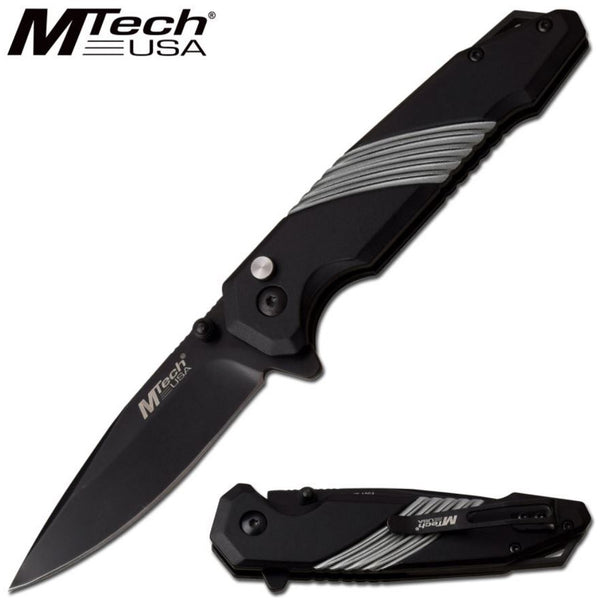Mtech Framelock Stainless Drop Point Pocket Folding Knife - Grey 8 Inches Overall #mt-1064Gy