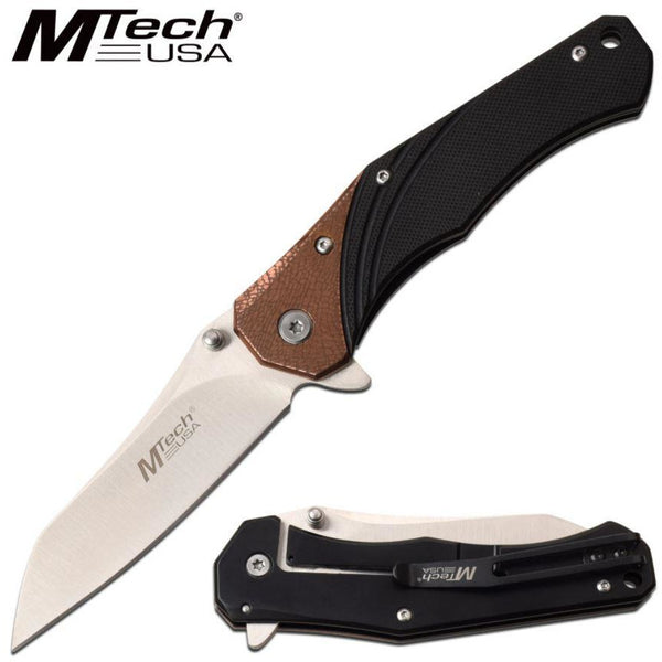 Mtech Drop Point Manual Folder Knife - 8 Inches Overall #mt-1103Bz