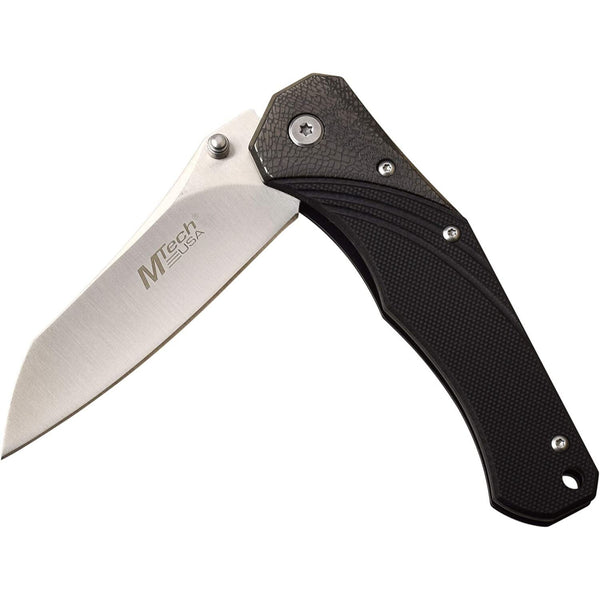 Mtech Sheepsfoot Fine Edge Blade Folding Pocket Knife - 4.5 Inches G10 Handle #mt-1103Gy