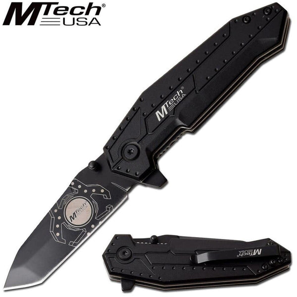 Mtech Tactical Tanto Blade Folding Knife - Ball Bearing Pivot #mt-1069Bk