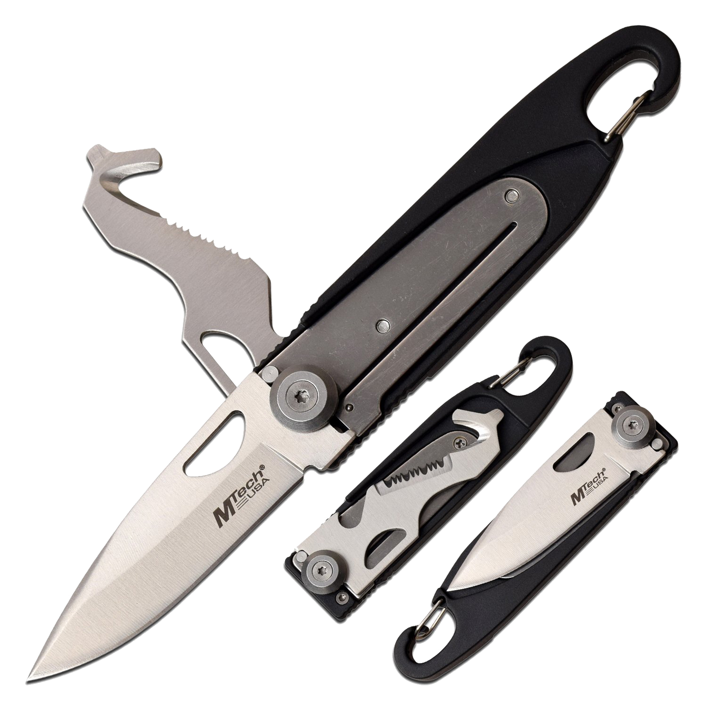 Mtech Mtech Drop Point Multi-Tools Folding Knife - 6.5 Inches Overall #mt-1102Bk Dim Gray