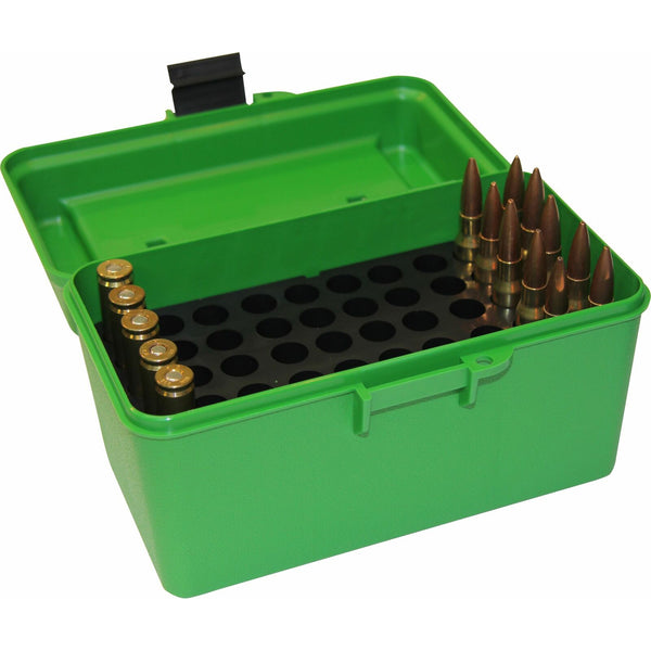 Mtm H50-Rm Deluxe 50-Round Rifle Ammo Box 220 Swift 22-250 243 308 Win