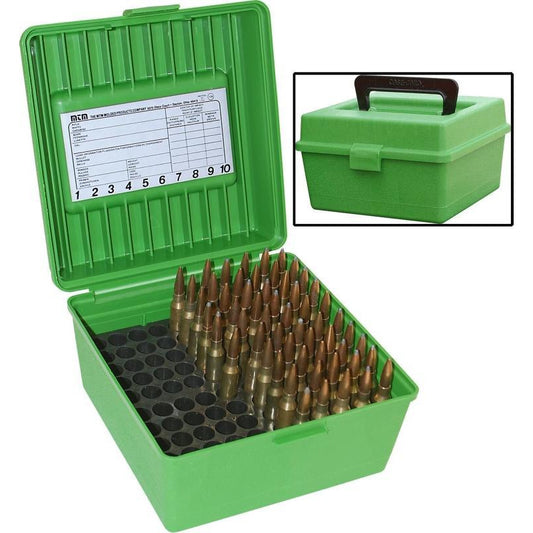 Mtm Case-Gard Mtm Deluxe 100 Round Ammo Boxes Forest Green