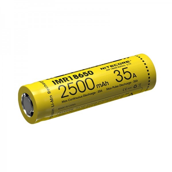 Nitecore Li-Ion Protected Rechargeable Battery - High Performace 2500Mah 35A #imr18650-2500/35