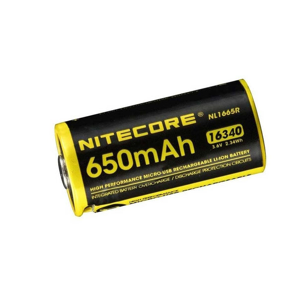 Nitecore Li-Ion Usb Rechargeable 16340 Battery - 650Mah #nl1665R