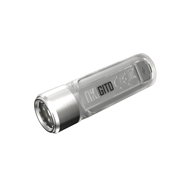 Nitcore Ultra-Lightweight Glow In The Dark Keychain Light - 300 Lumen Silver #tiki-Gitd