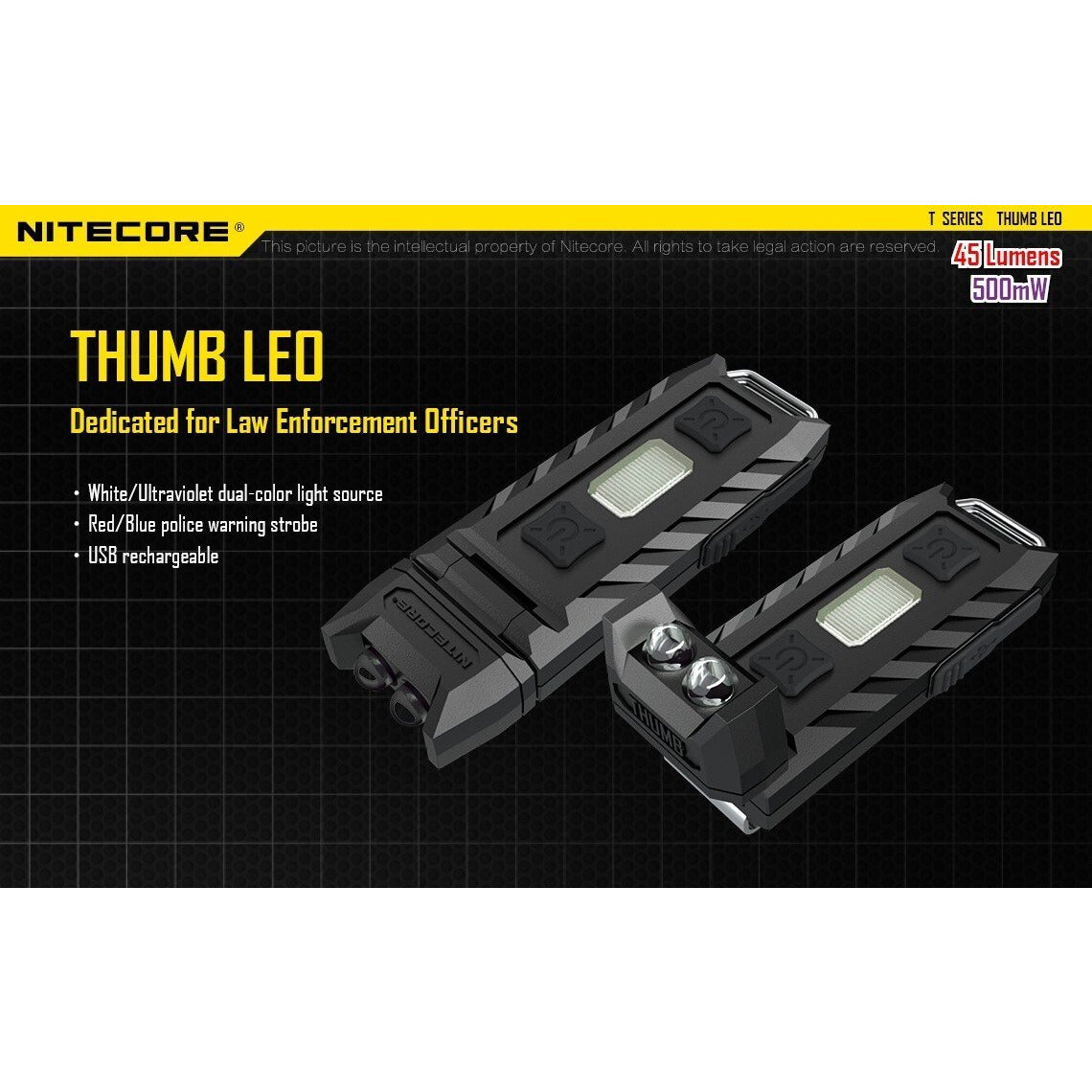 Nitecore Nitecore Rechargeable Compact Led Worklight Keychain Light - 45 Lumens W Key Ring #thumb Leo Dark Slate Gray