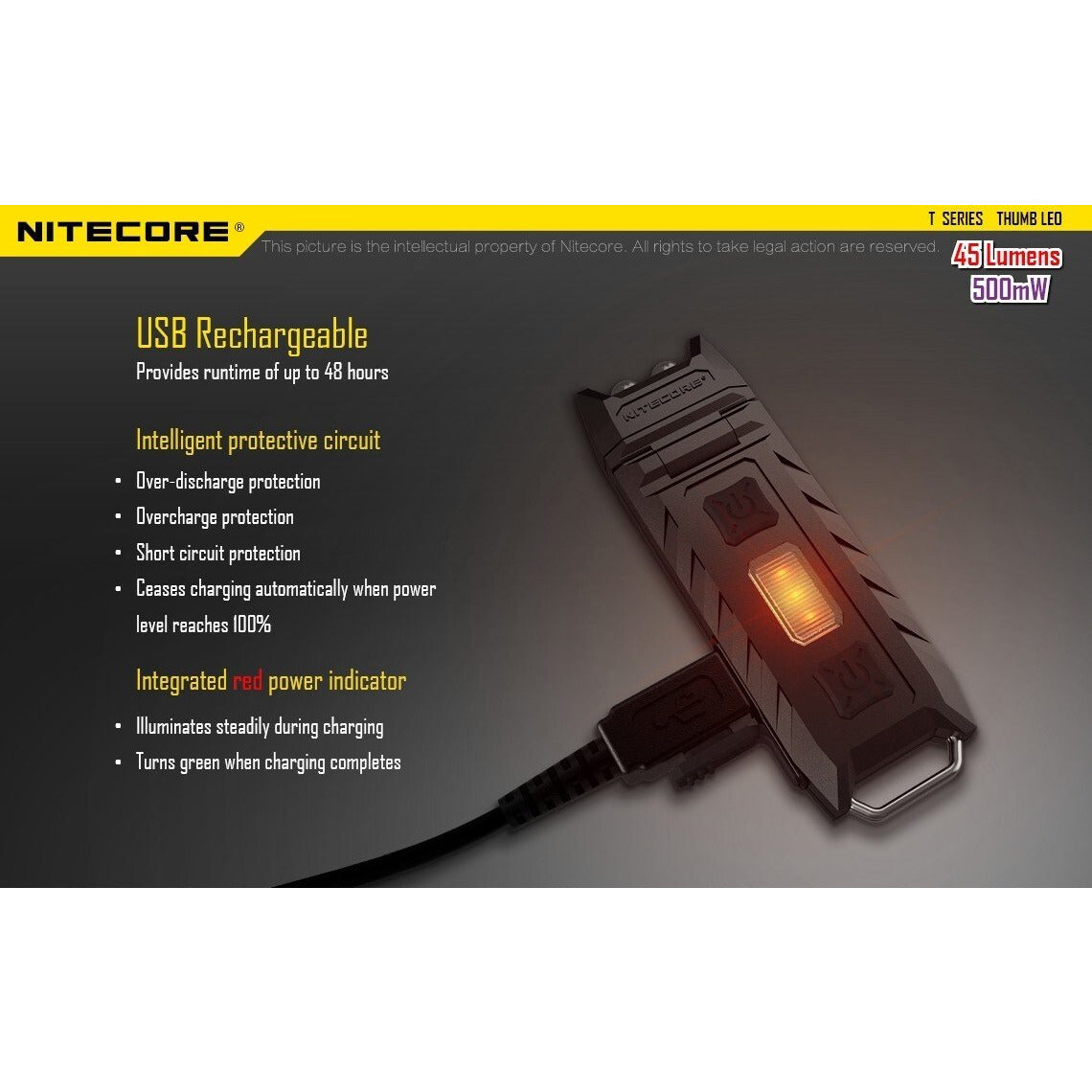 Nitecore Nitecore Rechargeable Compact Led Worklight Keychain Light - 45 Lumens W Key Ring #thumb Leo Dark Slate Gray