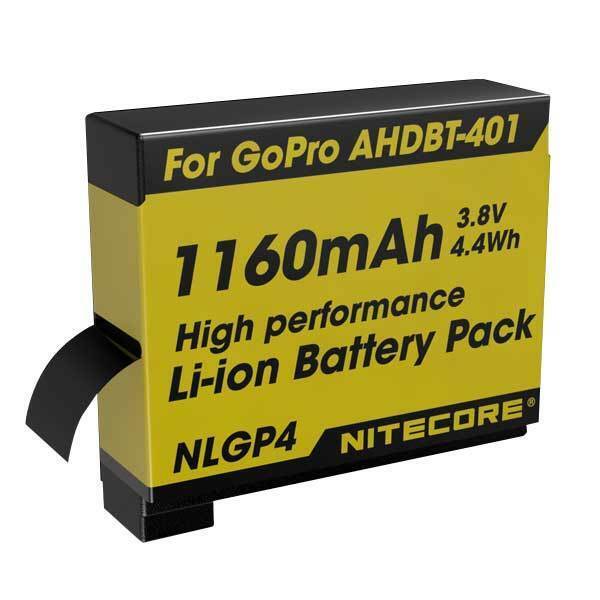 Nitecore Gopro Hero4 Rechargeable Li-Ion Battery Pack - 1160Mah 3.8V #nlgp4