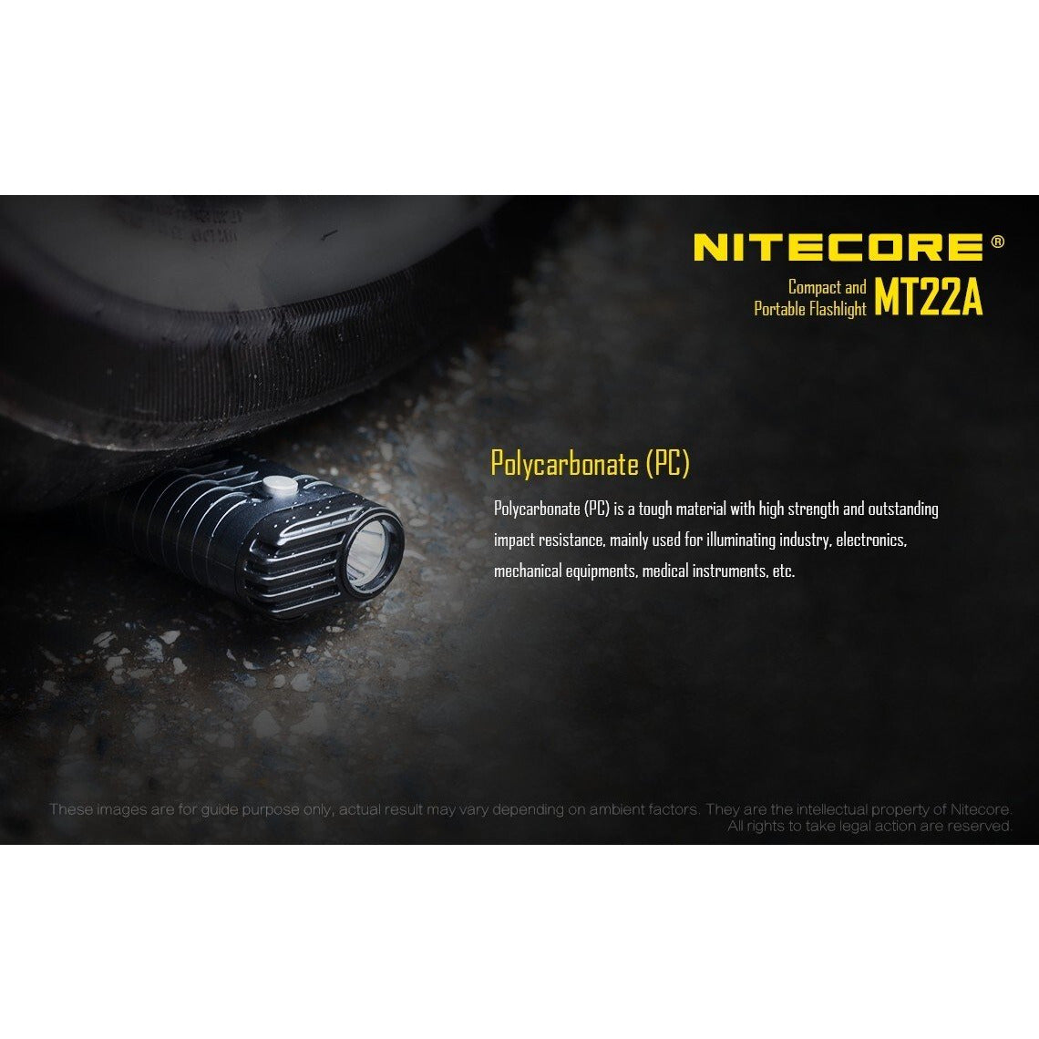 Nitecore Nitecore 260 Lumens Durable Compact  Led Torch - W Batteries Lanyard Clip #mt22A Dim Gray