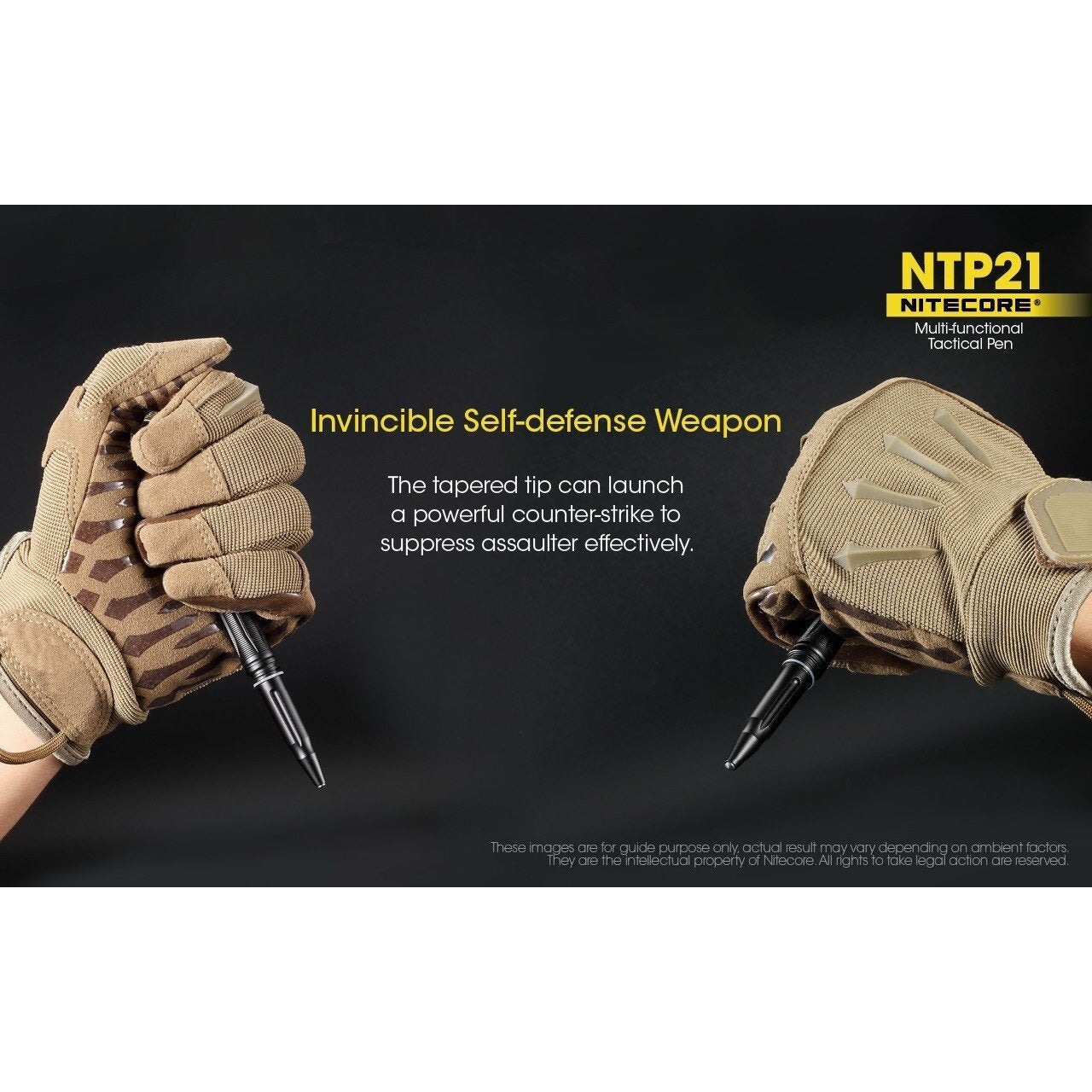 Nitecore Nitecore Multi-Functional Premium Tactical Self-Defense Pen - Aluminium W Tungsten Steel Tip Glass Breaker #ntp21 Black