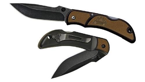 Outdoor Edge Chasm Drop Point Lockback Folding Knife - Medium Brown 3.3 Inch Blade #chc-33