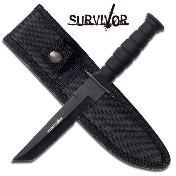 Survivor 7.5 Inch Overall Fixed Stainless Blade Knife - W Nylon Sheath #hk-1023Tn