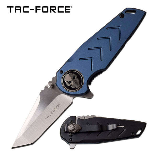 Tac-Force Tanto Tactical Folding Pocket Knife - Blue Ball Bearing Pivot #tf-974Bl