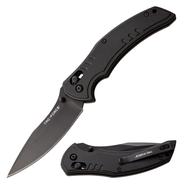 Tac-Force Tactical Portable Drop Point Folding Knife - 8 Inch Overall Black #tf-1036Bk