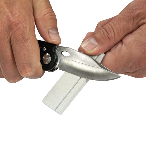 Accusharp Natural Arkansas Pocket Stone Sharpening Straight-bladed Knives - White #A024c