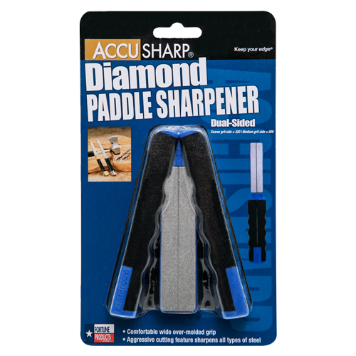 Accusharp Diamond Paddle Double-sided Sharpener - Over-molded Grip #A051c