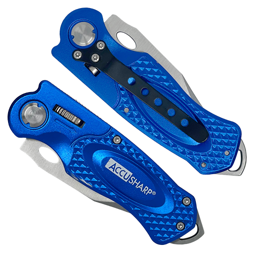Accusharp Anodized Aluminum And Stainless Steel Sport Knife - Blue #A701c