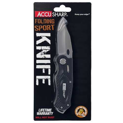 Accusharp Anodized Aluminum And Stainless Steel Sport Knife - Black #A703c