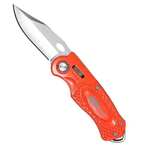 Accusharp Anodized Aluminum And Stainless Steel Sport Knife - Orange #A709c