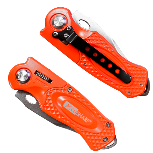 Accusharp Anodized Aluminum And Stainless Steel Sport Knife - Orange #A709c