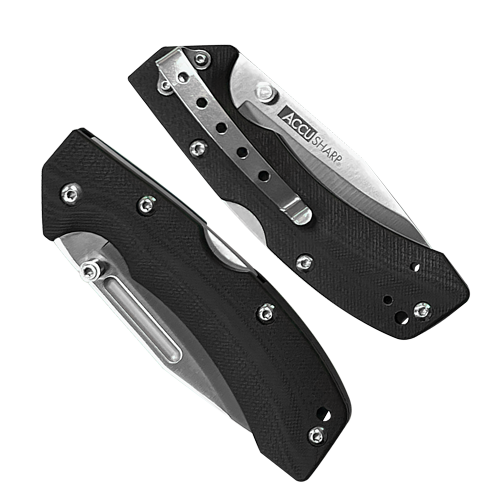 Accusharp Lightweight Folding Lockback Pocket Knife - Black #A711c
