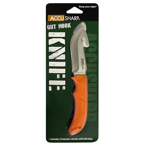 Accusharp Stainless Steel Gut-hook Knife - With An Easy Carry Case With Belt Loop #A729c