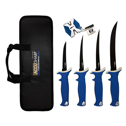 Accusharp 6-piece Fillet Knife Kit With Knife Sharpener - Non-slip Grip #A737c