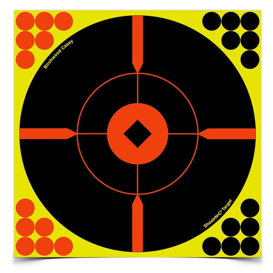Birchwood Casey Shoot-N-C 8 Inch Crosshair Bulls Eye Shooting Target - 6 Sheet, 24 Pasters #34806